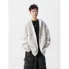 Cárdigan de punto con capucha de arcoíris degradado americano Sudadera con capucha Talla grande para hombre Marca de moda Estilo perezoso para pareja Chaqueta con cremallera