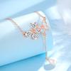 Collar con Borla de Mariposa de Plata de Ley S925 Cadena para Clavícula de Mariposa para Mujer Lujo Accesible Regalo de San Valentín Chino de Gama Alta para Novia
