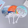 Abanicos publicitarios de plástico personalizados para bodas y celebraciones, abanicos redondos de verano promocionales, personalizables
