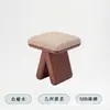 Banqueta de Maquiagem Estilo Vintage Italiano Simples de Luxo Nórdico Madeira Maciça Banqueta de Chá Estilo Artístico Retrô Banqueta para Trocar Sapatos Sala de Estar
