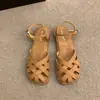 Sandalias Planas de Punta Cerrada para Mujer, Nuevo Estilo Verano 2026, Retro, Adecuadas para Usar con Faldas, Zapatos Estilo Jaula de Cerdo Mori, Sandalias Romanas