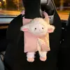 Caja de pañuelos para coche linda oveja pequeña bolsa de pañuelos colgante multifuncional para coche, popular juguete de peluche caja de pañuelos para coche
