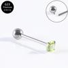 G23 Aleación de Titanio Transfronterizo Dientes Internos Perno para Lengua Micro-incrustado Zirconia Súper Brillante Anillo para Lengua con Mancuerna Anillo para Lengua Simple Decoración para Lengua Cuerpo Humano