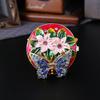 Caixa de Joias Redonda Esmaltada Borboleta Criativa Pequenos Ornamentos de Mesa de Luxo Leve Acessórios para Casa Caixa de Armazenamento Doméstico com Tampa
