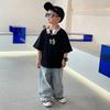 Camiseta de manga corta de verano para niños, ropa informal holgada para niños y niñas, chaleco sin mangas con letras sencillas para adultos