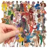 50 Pegatinas Pop para Chicas Ins de Alta Calidad Modernas Decorativas para Funda de Teléfono Móvil Bloc de Notas Pegatinas Impermeables Material PET