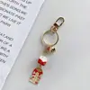 JAD1002 Chaveiro Gato Lúcido de Cerâmica Yushou Pingente de Metal para Pendurar na Bolsa no Futuro