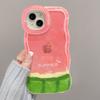 Para Funda de Teléfono Móvil Apple 15 iPhone14 Verano Sandía 13 Borde Ondulado 12 Soporte Doble Invisible 11promax