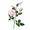 Flores Artificiales con Tacto Real, Flores Falsas de Gama Alta tipo Rosa, 3 Cabezas, Sensación Hidratante y Realista, para Decoración de Hotel y Hogar, Venta al por Mayor de Comercio Exterior Transfronterizo