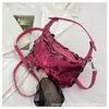 Bolsa Pequeña Portátil Distintiva de Lentejuelas de Moda para Internet para Mujer 2024 Nueva Moda Bolso Cruzado para el Trabajo Estilo Coreano Elegante Bolso de Hombro