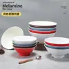 Kaibaiya tazón de melamina imitación porcelana cuerno de vaca plástico tazón para sopa de fideos de res tazón para wontons tazón para sopa de fideos comercial
