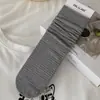Calcetines de rayas para mujer, estilo perezoso de principios de otoño, no apretados, calcetines de media pantorrilla, transpirables, calcetines postparto, Maillard, sin costuras, calcetines holgados