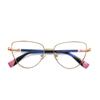 Novos Óculos de Armação Completa Anti-Luz Azul da Amazon Lentes com Aparência Emagrecedora Rosto Redondo Metal Decorativo Óculos Planos 3018