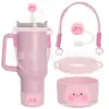 Accesorios Decorativos Stanley Correa de Mano de Cuerda Trenzada Estuche para Labial Llavero Duende Briqueta Funda de Silicona Antideslizante para Taza
