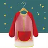 Delantal Infantil de Manga Larga de TPU Sin Lavado, Reversible, Dibujos Animados de Animales de Guardería, Delantal Bata Impermeable y a Prueba de Suciedad para Niños y Niñas