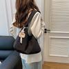 Bolsa Transversal Nova de Verão 2024 Feminina Grande Capacidade Estilo Preguiçoso Artística Simples Bolsa de Lona Bolsa de Pano de Mão para Estudante
