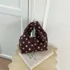 Bolso de Lona de Lunares Bolso de Hombro Doble Cara para Mujer Nuevo Estilo 2026 Bolso Tote Relajado y Amplio de Gran Capacidad para Viajes Diarios