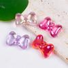 Concha de caballo de color AB en gelatina de plástico acrílico con agujero de 20 x 28, lazo para bricolaje, joyería, cadena para teléfono móvil, colgante, accesorios