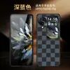 [Entrega sem costura] Capa para celular com tela dobrável FindN3Flip couro sintético tabuleiro de xadrez xadrez borda preta ranhura folheado Novo
