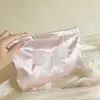 Bolsa de Maquillaje con Lazo Bordado Fresco Estilo Ins, Bolsa de Almacenamiento Interior Portátil de Alta Gama de Gran Capacidad