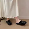 Versátiles de Tamaño Pequeño Antideslizantes Birkenstock Medias Pantuflas Estilo Retro Francés Lunares Suela Gruesa Pantuflas de Punta Cerrada Uso Exterior 2026 Nuevo Estilo