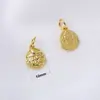 Etiqueta Pingente de Cobre Banhado a Ouro para Paz e Riqueza, Contas Espaçadoras Zakiram, Acessório para Pulseira DIY