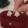 Navidad Venta Caliente Pendientes de Árbol de Navidad Giratorios Pendientes de Circonita Micro-Pavimentados Aguja de Plata S925 Creativos y Exquisitos Aguja de Plata S925