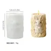 Vela del Conejo de Pascua Transfronteriza Molde de Silicona para Fondant Conejo de Orejas Largas Cruzadas Molde para Velas Adorno de Yeso Regalo