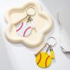Temu Amazon explosivo PU Couro Beisebol Tassel Keychain Kit Wooden Bats Baseball Softball Pingente Baseball Barras de Beisebol