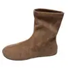 Botas Nuevas para Mujer Botines Adelgazantes Botas Retro Elásticas Punta Redonda Western con Altura Interior Martin Boots 2026 Moda Gamuza No