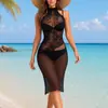 Cobertura de praia europeia vestido sexy vazado proteção solar saia de praia sexy produtos de fábrica em estoque