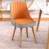 Silla de comedor nórdica de madera maciza, moderna y sencilla, para el hogar, para apartamento pequeño, estilo crema, con mesa y silla, respaldo suave y taburete.