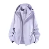 Atacado spot de fábrica jaqueta outdoor destacável três em um masculina e feminina tecido microelástico de alta qualidade espessado quente macio cor sólida