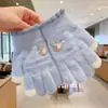 Luvas de Dedo Fofas Infantis para Meninas Inverno à Prova de Frio Quente Conjunto de Cinco Dedos Conjunto Completo de Dedo Tricotado para Bebê Inverno Meninos
