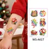 Pegatinas de tatuaje navideñas nuevas en stock para niños, pegatinas faciales de dibujos animados para fiestas, pegatinas decorativas navideñas de graffiti de colores