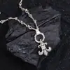 Hip Hop Retro Punto de Cruz Circón Ancla Collar para Mujer Lujo Ligero Europeo y Americano Nicho Punk Cadena Elegante para Clavícula