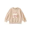 Conjunto de Peto y Sudadera de Oso de Dibujos Animados para Niñas Wulibu 2026 Moda Infantil Primavera y Otoño Pantalones