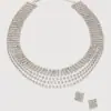 Amazon Nuevo Conjunto de Collar y Pendientes de Múltiples Capas Moda Europea y Americana Conjunto de Joyería para Fiesta Collar