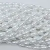 Perlas de arroz ovaladas de doble agujero de alto brillo, perlas de imitación, accesorios para horquillas Hanfu DIY, adornos para el cabello con perlas y cuentas