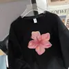 Damas 100% algodón estampado floral retro manga larga cuello redondo