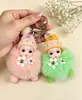Chaveiro de Boneca Bola de Pelo de Raposa Real Fofo e Adorável Pingente para Carro Mochila Moda Infantil Decoração de Pelo