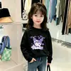 Camiseta Infantil Menina Estampa Desenho Roupa Base Estilo Outono Versátil Menina Início do Outono Algodão Puro Manga Longa Top Roupa Infantil t