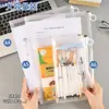 Bolsa de Archivo con Cremallera Creativa A4 Gran Capacidad Especial para Exámenes Estudiantiles Bolsa de Papelería Bolsa para Documentos de Plástico Translúcido