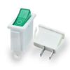 Interruptor de Barco Kcd3 Certificado Tuv Cubierta Transparente Verde Interruptor Basculante Carcasa Blanca Interruptor Calentador Eléctrico 2 Patas 31*14mm