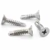 En Stock Tornillos Autoperforantes de Acero Inoxidable 304 St3.5-St6.3 de Cabeza Plana Phillips Autoperforantes para Puertas, Ventanas y Barandillas