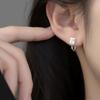 Aretes de Zircón Cuadrados de Moda Estilo Ins Combinables de Alta Gama Lujosos Ligeros Exquisitos Aretes Geométricos Plateados Suministro de Comercio Electrónico