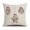 Funda de Almohada Cómoda y Amigable con la Piel Estilo Navideño Árbol de Navidad Linda para Hogar Dormitorio Oficina Respaldo Cojín de Sofá