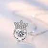 Colar Smart Crown com Coração Pulsante Estilo Coreano Feminino Corrente para Clavícula Versátil Casual Microincrustado Alto Padrão