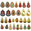 Colgante pequeño de calabaza de la fortuna esmaltada en oro tradicional estilo chino para la riqueza y la prosperidad, accesorios de joyería para pendientes y collares DIY