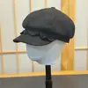 Novo boina casual versátil estilo coreano para mulheres, chapéu octogonal de camurça com renda para outono e inverno, chapéu de artista fofo e que afina o rosto